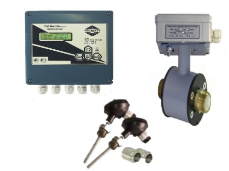 Теплосчетчик ТЭСМА-106 Дм 15 ПРПН/Р (до 150 ̊С) + термометры ТЭСМА-К
