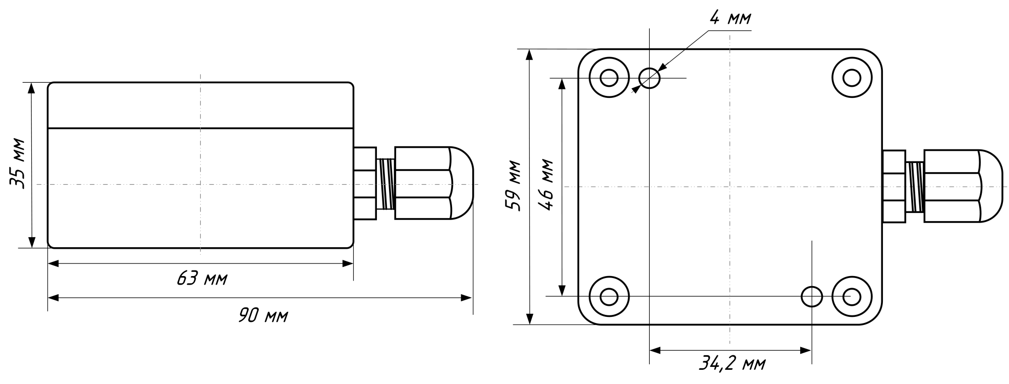 Датчик температуры наружного воздуха "ВЭСТ-ВН-PT1000" 